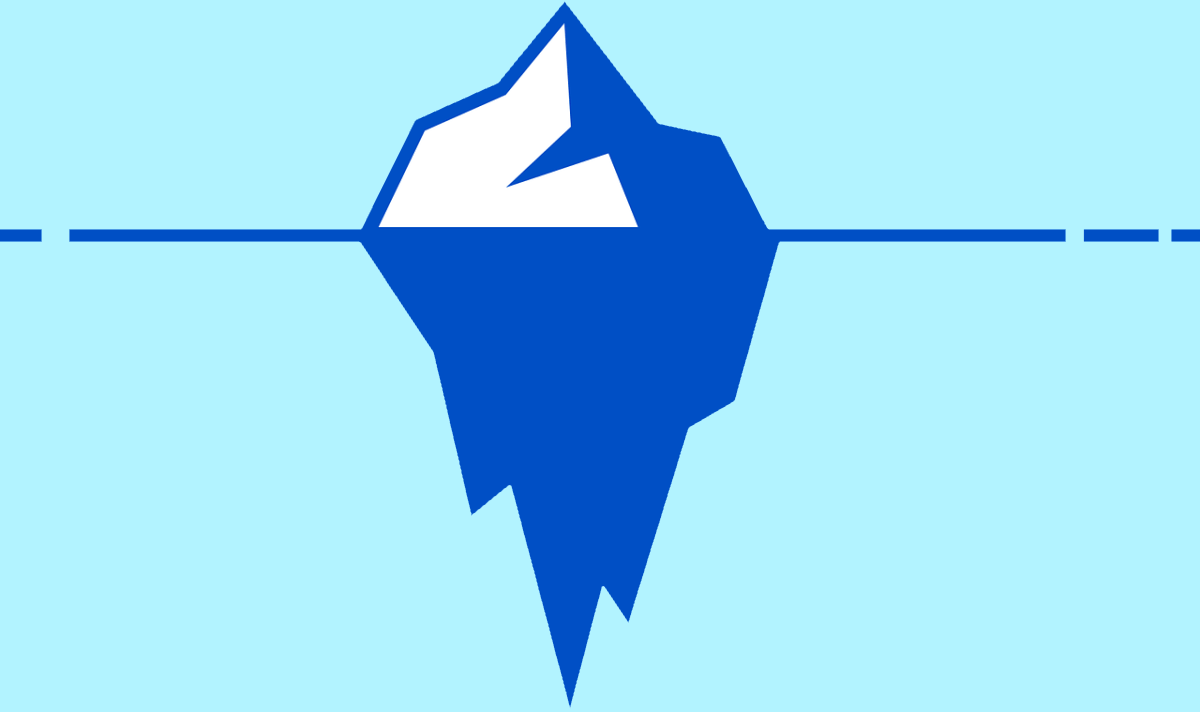 graphic of iceberg above and below water line